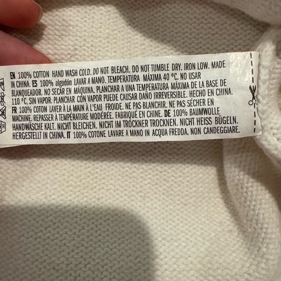 English Factory Sweater Johnny Collar Cream Mixed Media - Picture 7 of 7